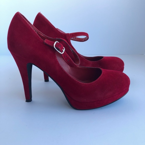 Delicious Shoes - Delicious Velvet Mary Jane Platform Heels